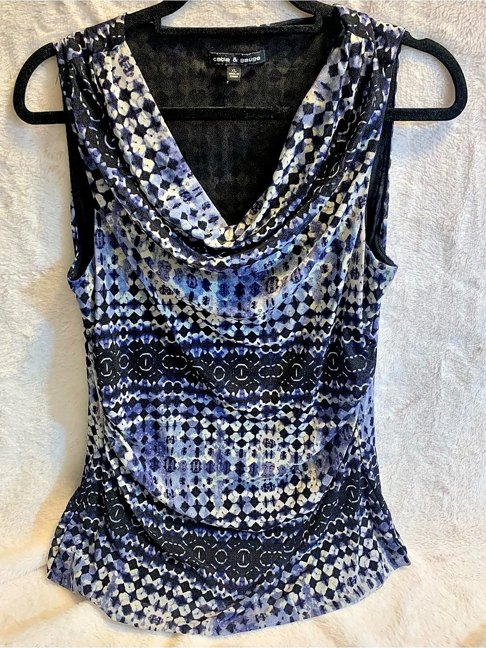 Cable & Gauge Sleeveless Cowl Neck Top